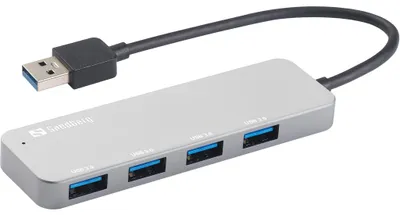 Produktbild von Sandberg 333-88 USB 3.0 HUB 4-Port 4xUSB 3.0 SuperSpeed Silber