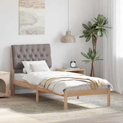 Image de Maison Exclusive - Cadre de lit avec tête de lit rembourrée Marron 75 x 190 cm