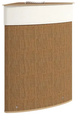 Produktbild von HOMCOM Bambus Wäschekorb mit Deckel Herausnehmbarer Wäschesack 55 L Braun