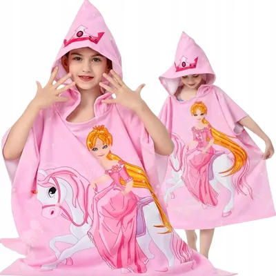 Zdjęcie produktu dla Ręcznik ponczo z kapturem 120x60 cm – szybkoschnący ręcznik plażowy dla dzieci