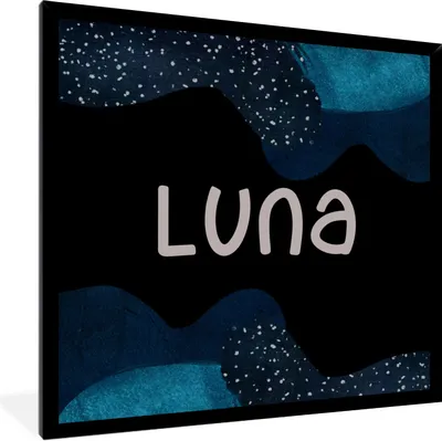 Produktbild von MuchoWow® Gerahmtes Poster Luna - Pastell - Mädchen 40x40 cm - Poster mit Schwarzem Bilderrahmen Wandposter Rahmen Foto Bilder - Mit Rahmen - Wanddekoration Schlafzimmer