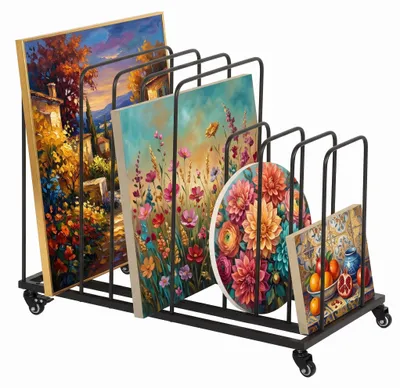 Kunsttrockengestell, mobil, 85x69x44 cm, schwarz, mit Rollen und Bremse
