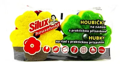Image de Houbička na nádobí Silux, tvarovaná kytička, s přísavkou, 4 ks