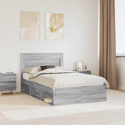 Immagine prodotto di Maison Exclusive - Struttura letto Sonoma grigio, 120 x 200 cm, realizzata in legno di pino massello