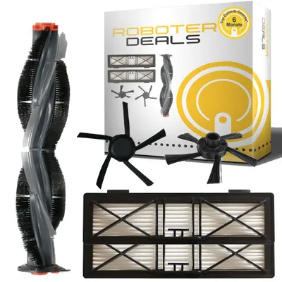 Immagine prodotto di Kit di accessori, set di ricambi per aspirapolvere robot Neato Botvac D10 (1 spazzola principale, 2 filtri, 2 spazzole laterali)