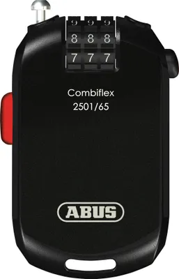 Immagine prodotto di Lucchetto speciale ABUS Combiflex 2501/65 - Adatto come lucchetto per bagagli, lucchetto per sci, lucchetto per caschi - Cavo in acciaio da 65 cm - con codice a combinazione - Nero