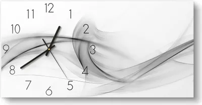 Produktbild von DEQORI Glasuhr 60x30 cm Zahlen 'Rauchige Nebelschwaden' Wanduhr Glas Uhr Design leise