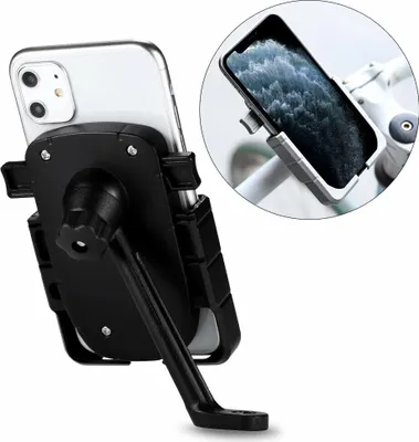 Produktbild von 360 Grad Verstellbarer Halterung Universal Fahrrad Handyhalterung Handyhalter für Rückspiegel Halter Fahrrad Smartphone Fahrradhalterung Schwarz
