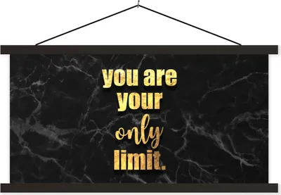 Produktbild von MuchoWow® Textilposter Zitate - Motivation - Gold - Marmor 90x45 cm mit schwarzem Rahmen - Klemmleisten