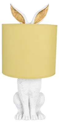 Immagine prodotto di Clayre & Eef Lampada da tavolo Rabbit Ø 20x43 cm Bianco Giallo Poliresina