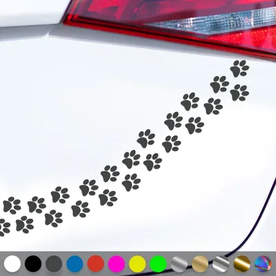 Produktbild von PantherPixel Hundepfoten Aufkleber Tiere Tatzen Katzenpfoten Sticker Auto Geschenkidee Farbe Dunkelgrau