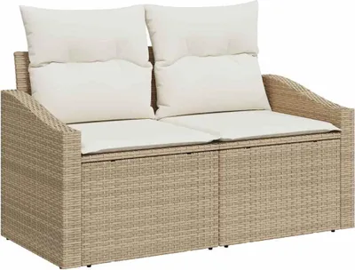 Immagine prodotto di vidaXL Divano da giardino con cuscini 123 x 62 x 69 cm in polyrattan