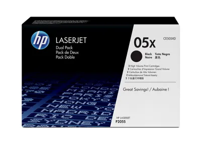 Image de HP toner CE 505 XD pack de deux noir No. 05 X