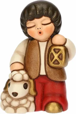 Productafbeelding van Jongen met lantaarn - Keramiek - Collectie klassieke kribbe - 4,5 x 3,4 x 6,5 cm