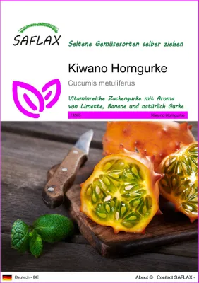Produktbild von SAFLAX - Kiwano Horngurke - Cucumis metuliferus - 10 Samen