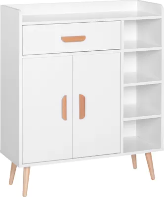 Produktbild von HOMCOM Buffet-Sideboard-Schrank, Konsolenschrank, Mehrzweck-Esszimmermöbel, Wohnzimmer, Badezimmer, Flur, 80 x 29,5 x 96 cm