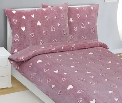 Obrázek produktu pro Povlečení mikroflanelové - Růžová,bílá - 140x200, 70x90