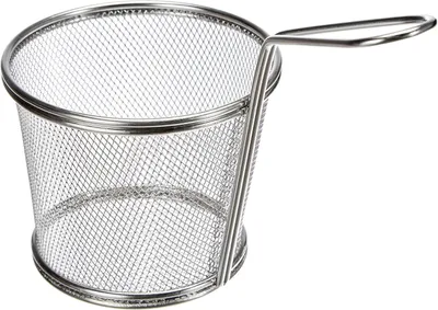 Produktbild von Runder Frittierkorb aus Edelstahl, Grau, 12 cm