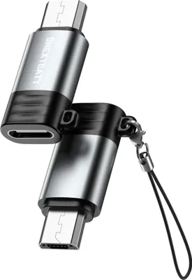 Obrázok produktu pre Adaptér NEXTBATT USB-C samica na micro-USB samec - čierno-sivý