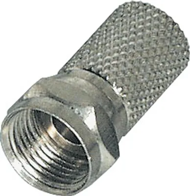Produktbild von Transmedia Twist-On F-Stecker; Steckerlänge 18 mm, Zinkdruckguss, Innen-Ø 7,2 mm, FFZ 0 i
