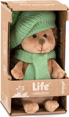 Immagine prodotto di Giocattoli arancioni Riccio coccoloso con berretto verde - peluche