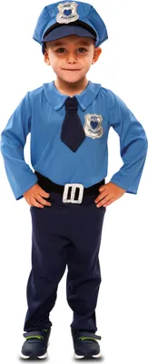 Produktbild von Niedlicher Polizeibeamter Babykostüm für Jungen blau-silber - 86/92 (1-2 Jahre)