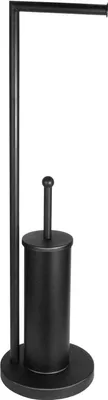 Immagine prodotto di supporto per carta igienica+spazzolino 19x72cm acciaio NERO