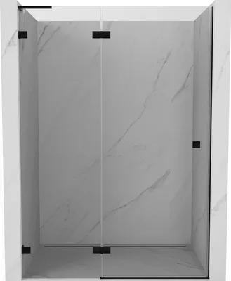 Immagine prodotto di Mexen Lunar L porta doccia battente sinistra 130 cm, trasparente, nero - 834L-130-000-70-00-L