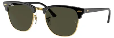 Produktbild von Ray-Ban RB3016 Clubmaster W0365 Sonnenbrille Schwarz-Gold G-15 Grün Gr. 51