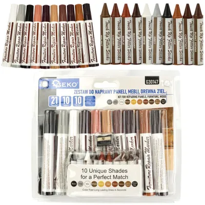 Image de GEKO Kit de 21 pièces pour la réparation de meubles, panneaux et bois G30148