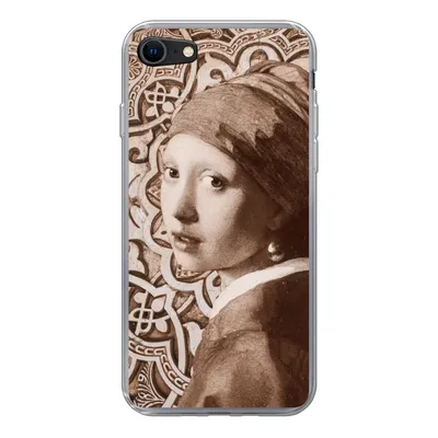 Produktbild von MuchoWow® Handyhülle Schutzhülle Hülle für iPhone SE 2022 Das Mädchen mit dem Perlenohrring - Vermeer - Schnittmuster Silikon Softcase Handy Hülle - Schutzhülle