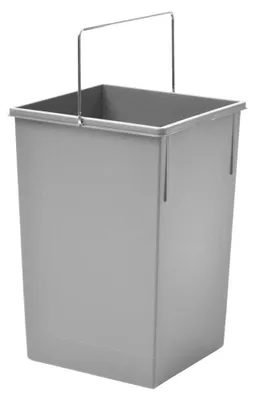 Zdjęcie produktu dla Wiadro wewnętrzne Hailo 3659991 z uchwytem, pojemność 15 litrów, kolor jasnoszary, wymiary 225 x 230 x 340 mm