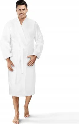 Produktbild von Gofer Kimono Waffel Baumwolle Hotel Morgenmantel Uni Weiss Xxl
