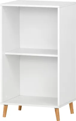 Produktbild von Büro Aktenregal SISAK-80 mit Füßen aus Massivholz in weiß, B/H/T: ca. 50,95/92,6/41 cm