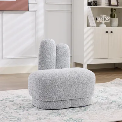Produktbild von okwish Kleiner Fußhocker mit Hasenohren, Polsterhocker,platzsparend,Kompakt und leicht zu bewegen,für kleine Wohnungen,Antikgrauweiß