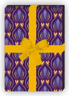 Produktbild von Elegantes Geschenkpapier Set mit Pfauen Augen Blüte, lila,  - G8400, 32 x 48cm