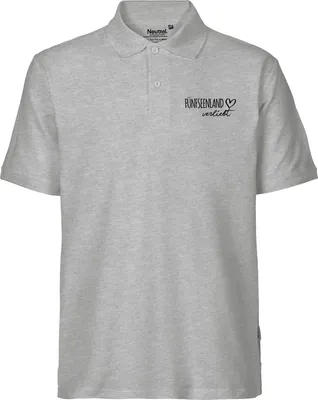 Produktbild von Huuraa Herren Polo Shirt Fünfseenland verliebt M Sport Grey Bio Baumwolle Fairtrade Poloshirt Geschenkidee