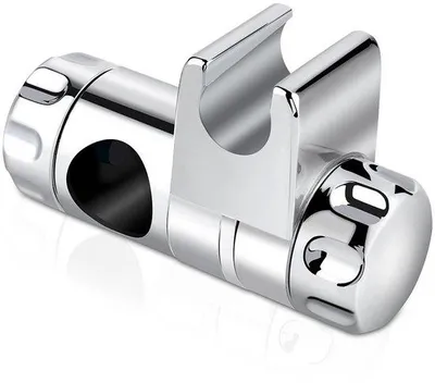 Obrázok produktu pre Ibenzoa® Nastaviteľný držiak ručnej sprchy na sprchovú tyč s priemerom 18–25 mm, vyrobený z ABS s chrómovaným povrchom, otočná hlavica o 360°, nastaviteľná výška a uhol, jednoduchá montáž