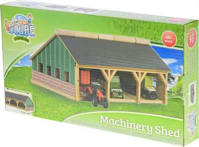Immagine prodotto di Kids Globe Bauernhof-Schuppen für 6 Fahrzeuge, Größe 16,7x30x11,9 cm