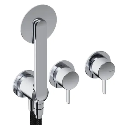 Produktbild von SANYCCES Dedal Unterputz 2-Wege- Duschbrausebatterie mit Umsteller, Handbrause & Brauseschlauch, chrom