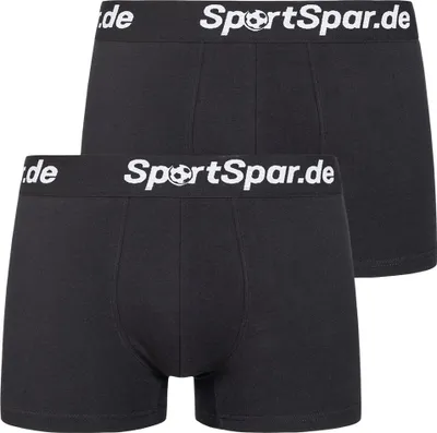 Produktbild von L SPSP-88|Sportspar.de Herren "Double Sparbuchse" Boxershorts 2er-Pack schwarz-weiß