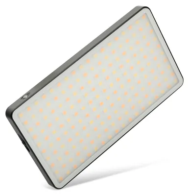 Immagine prodotto di LED luce video selfie, bicolore, per fotocamera smartphone, CRI 95, regolabile 0-100%, ricarica via USB-C & Micro USB, CELLONIC