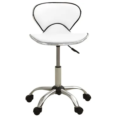 Produktbild von vidaXL Friseur Rollhocker Weiß Kunstleder