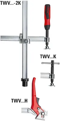 Produktbild von Bessey Spannelement mit variabler Ausladung TWV16 200/150 (Knebelgriff)  | TWV16-20-15K