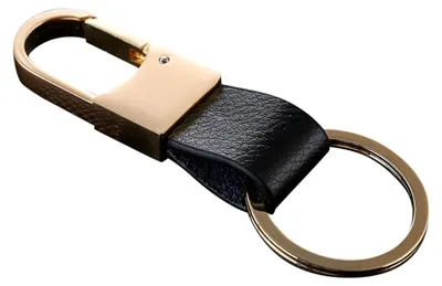 Produktbild von Eleganter Leder-Schlüsselanhänger mit Ring und Geschenkbox