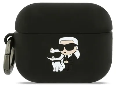 Obrázok produktu pre Karl Lagerfeld - Silicone Karl&Choupette Head 3D silikónové puzdro pre Apple AirPods Pro 3 – čierne