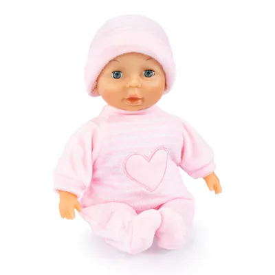 Obrázok produktu pre My First Baby Bayer Design 92802AT 28 cm, detská bábika, mäkké telíčko so spiacimi očami, veľmi praktická, roztomilý outfit, ružová so srdiečkom