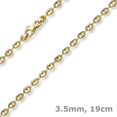3-5mm-Armband-Bohnenkette-Schiffsankerkette-585-Gelbgold-19cm
