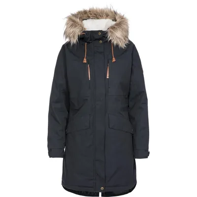 Produktbild von Trespass Faithful Longjacke, gepolstert, wasserdicht, atmungsaktiv, dunkelgrau, Größe M