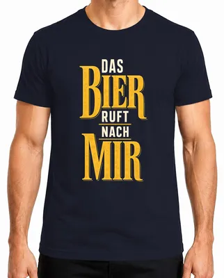 Immagine prodotto di Maglietta da uomo, taglia M, blu navy, con scritta: "La birra mi chiama. Divertimento, festa, regalo, alcol, addio al celibato/nubilato"